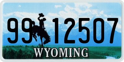 WY license plate 9912507