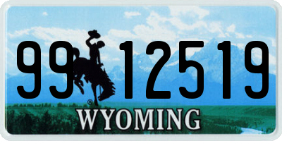 WY license plate 9912519
