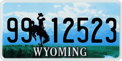 WY license plate 9912523