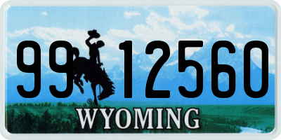 WY license plate 9912560