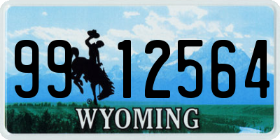 WY license plate 9912564