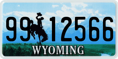 WY license plate 9912566