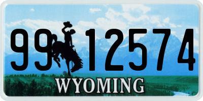 WY license plate 9912574