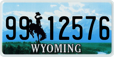 WY license plate 9912576