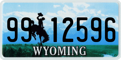 WY license plate 9912596
