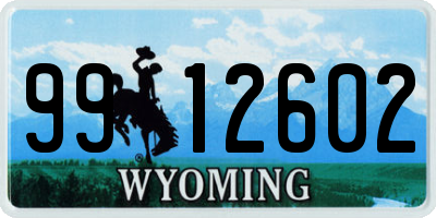WY license plate 9912602