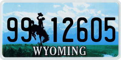 WY license plate 9912605