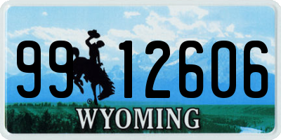 WY license plate 9912606