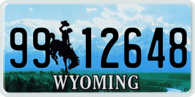 WY license plate 9912648