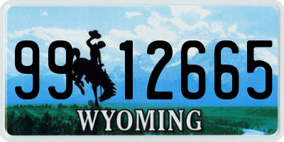 WY license plate 9912665