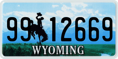 WY license plate 9912669