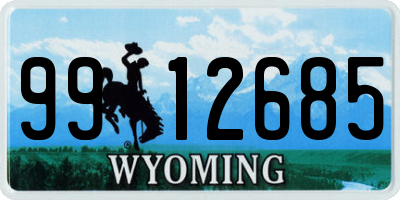 WY license plate 9912685