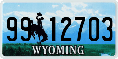 WY license plate 9912703