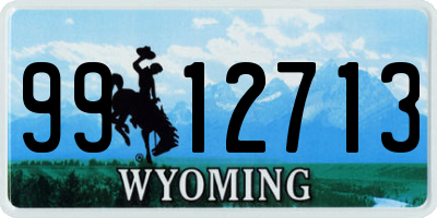 WY license plate 9912713