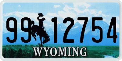 WY license plate 9912754