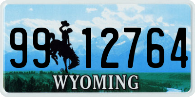 WY license plate 9912764