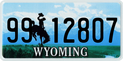 WY license plate 9912807