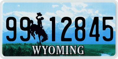 WY license plate 9912845