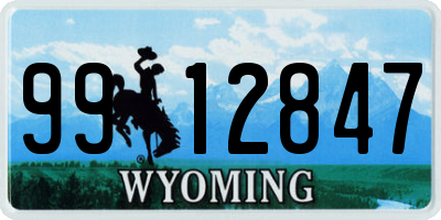WY license plate 9912847
