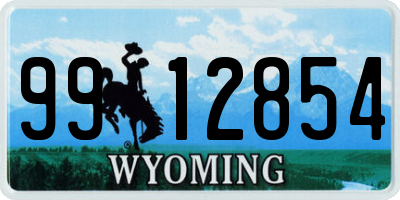 WY license plate 9912854