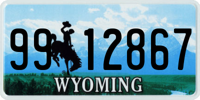 WY license plate 9912867