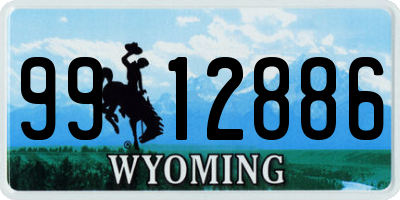 WY license plate 9912886