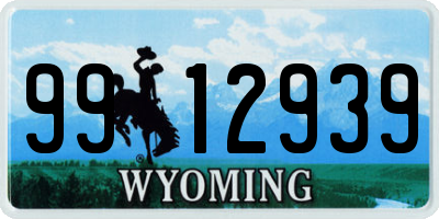 WY license plate 9912939