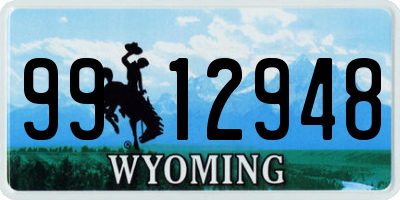 WY license plate 9912948