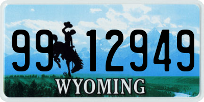 WY license plate 9912949