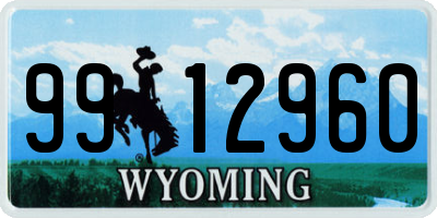 WY license plate 9912960