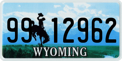 WY license plate 9912962