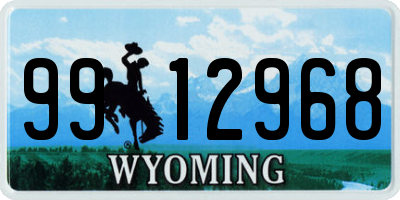 WY license plate 9912968