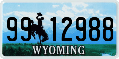 WY license plate 9912988