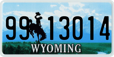 WY license plate 9913014