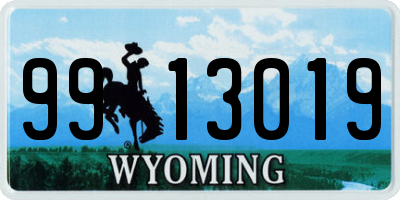 WY license plate 9913019