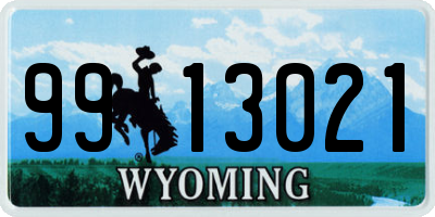 WY license plate 9913021