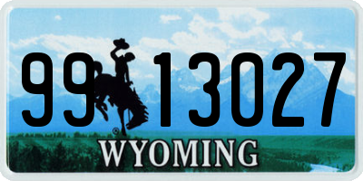 WY license plate 9913027