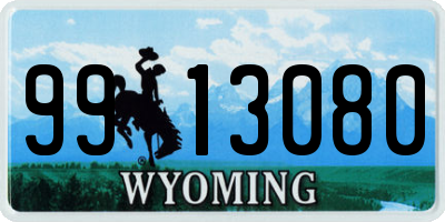 WY license plate 9913080