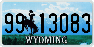 WY license plate 9913083