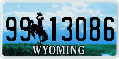 WY license plate 9913086