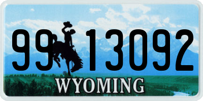 WY license plate 9913092