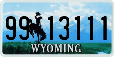 WY license plate 9913111