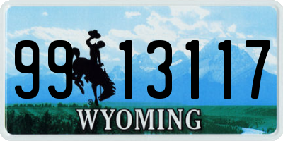 WY license plate 9913117