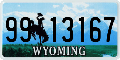 WY license plate 9913167
