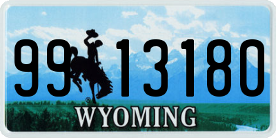 WY license plate 9913180