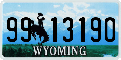 WY license plate 9913190