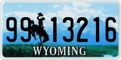 WY license plate 9913216