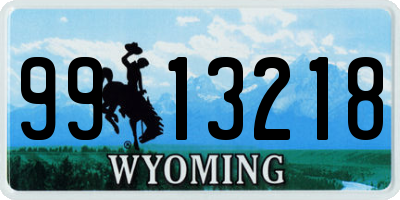 WY license plate 9913218