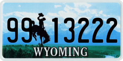 WY license plate 9913222
