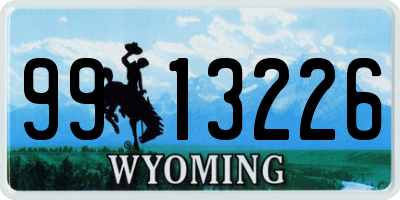 WY license plate 9913226